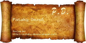 Pataky Dezső névjegykártya